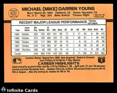 1989 Donruss MIKE YOUNG #632 [Base] Milwaukee Brewers