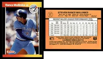 1989 Donruss RANCE MULLINIKS #87 [Base] Toronto Blue Jays
