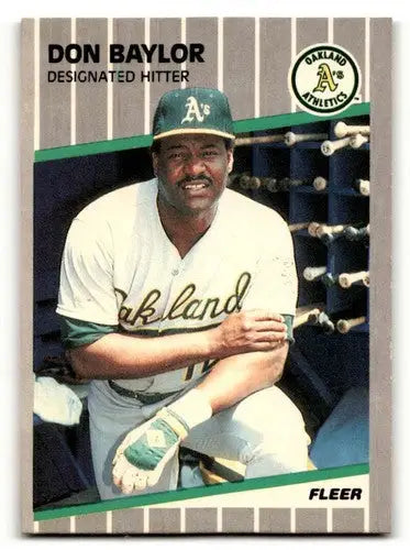 1989 Fleer Don Baylor Oakland Athletics baseball card NM-MT ID 54538