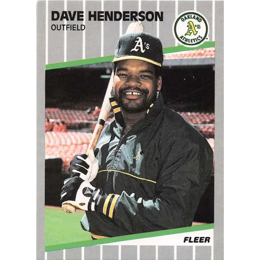1989 Fleer #10 Dave Henderson EX Excellent Oakland Athletics Baseball Card - Baseball Card Single
