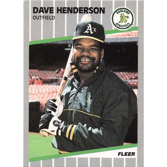 1989 Fleer #10 Dave Henderson EX Excellent Oakland Athletics Baseball Card