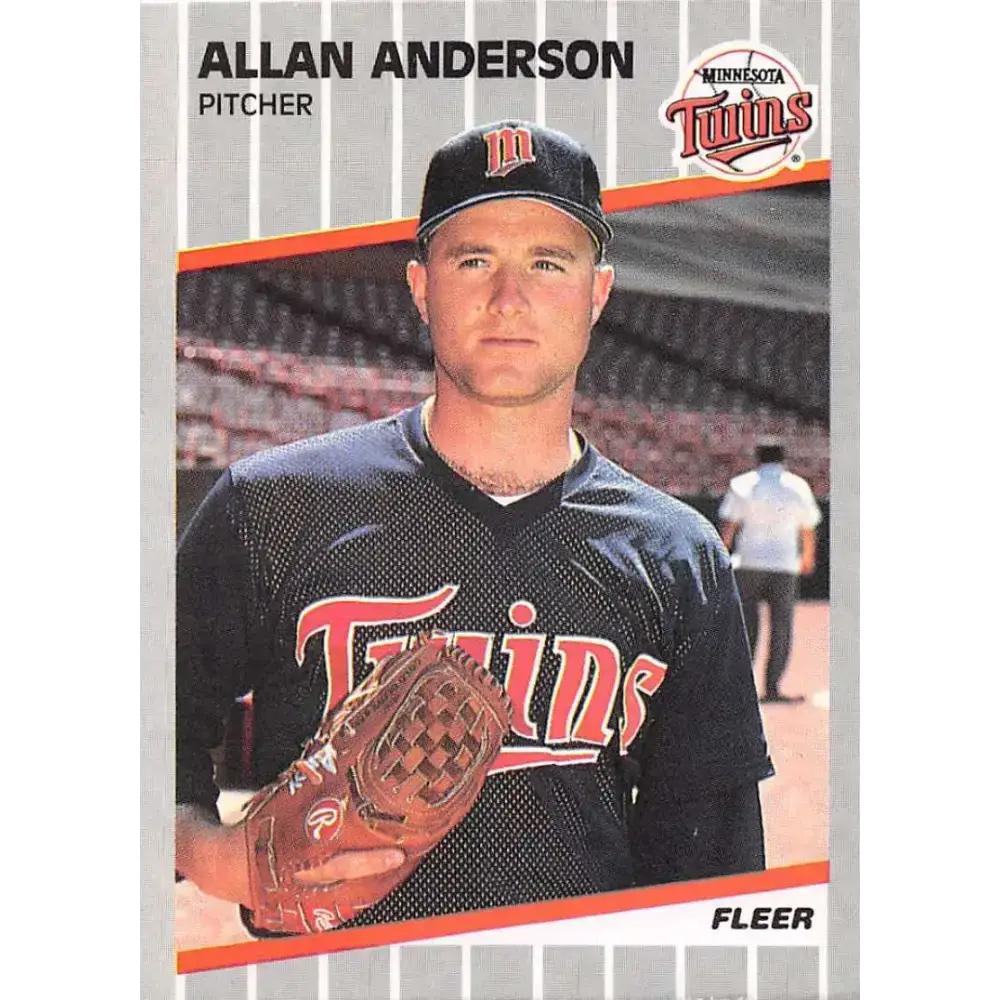 1989 Fleer #102 Allan Anderson EX Excellent Minnesota Twins Baseball Card - Baseball Card Single
