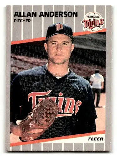 Allan Anderson 1989 Fleer Baseball Card Minnesota Twins original gloss NM ID 60720
