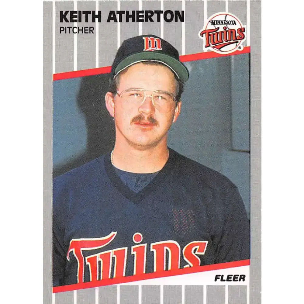 1989 Fleer #103 Keith Atherton EX Excellent Minnesota Twins Baseball Card - Baseball Card Single