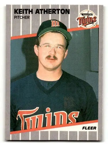 Original gloss Keith Atherton Minnesota baseball card featuring Atherton Minnesota Twins team