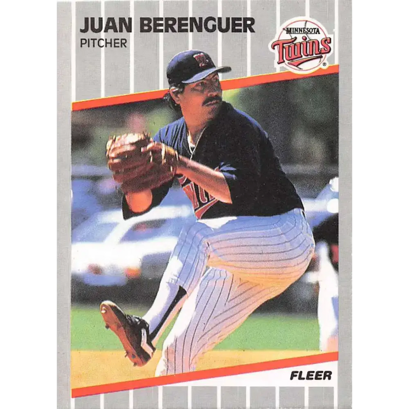 1989 Fleer #104 Juan Berenguer EX Excellent Minnesota Twins Baseball Card - Baseball Card Single