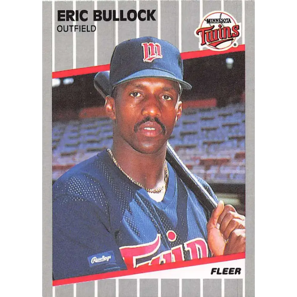1989 Fleer #106 Eric Bullock EX Excellent RC Rookie Minnesota Twins Baseball Card - Baseball Card Single