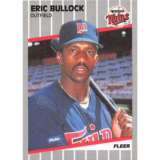 1989 Fleer #106 Eric Bullock EX Excellent RC Rookie Minnesota Twins Baseball Card