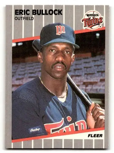 Eric Bullock Minnesota Twins baseball card from 1989 Fleer series, NM near mint