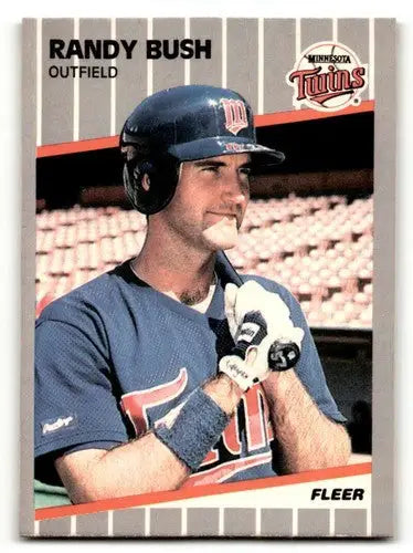 Original gloss Randy Bush Minnesota Twins baseball card from 1989 Fleer #107