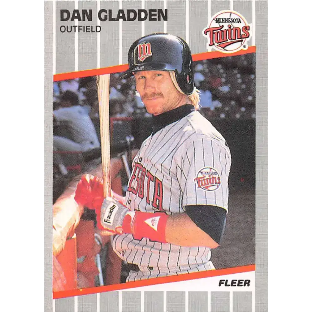 1989 Fleer #112 Dan Gladden EX Excellent Minnesota Twins Baseball Card - Baseball Card Single