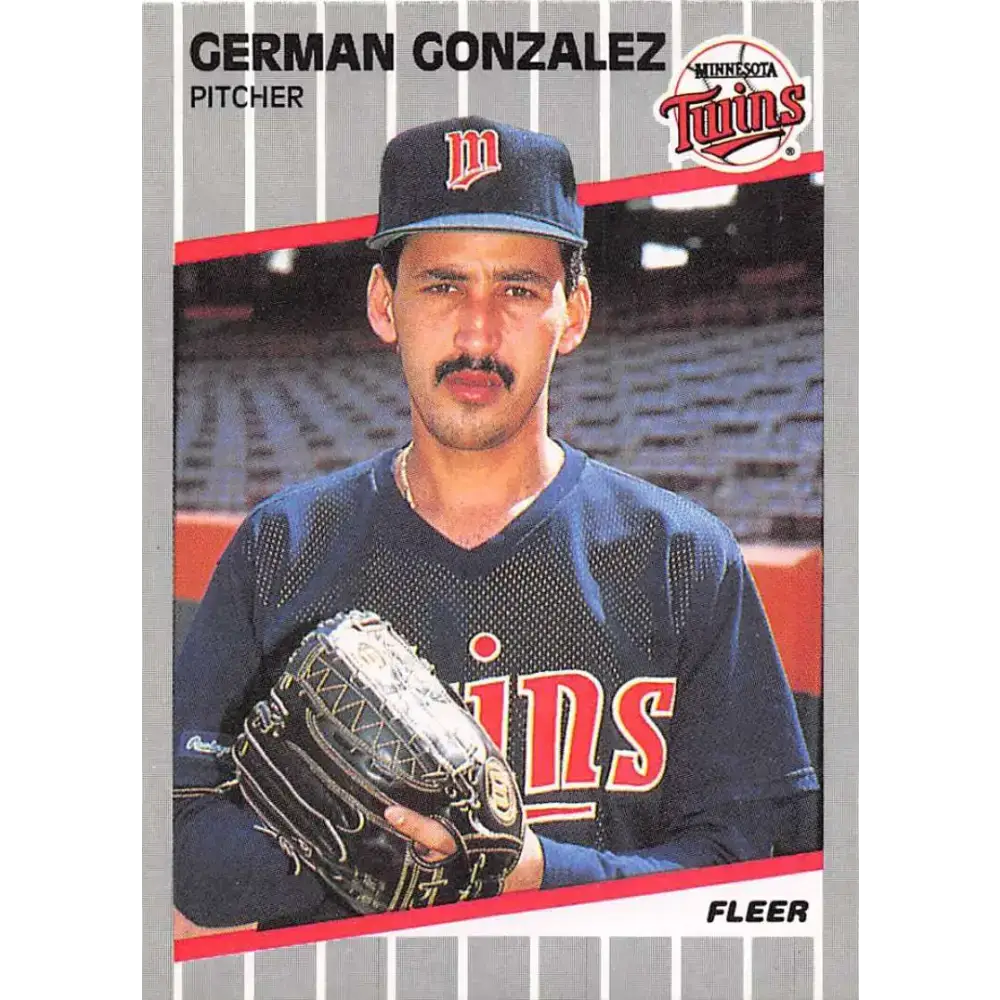 1989 Fleer #113 German Gonzalez EX Excellent RC Rookie Minnesota Twins Baseball Card - Baseball Card Single