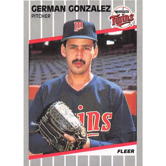 1989 Fleer #113 German Gonzalez EX Excellent RC Rookie Minnesota Twins Baseball Card