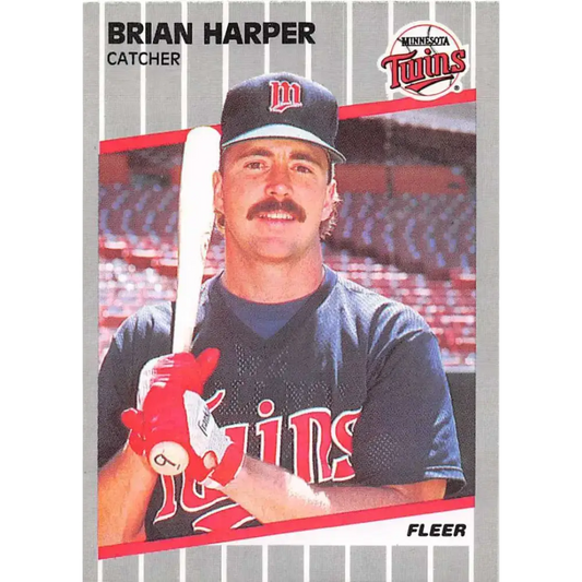 1989 Fleer #114 Brian Harper EX Excellent Minnesota Twins Baseball Card