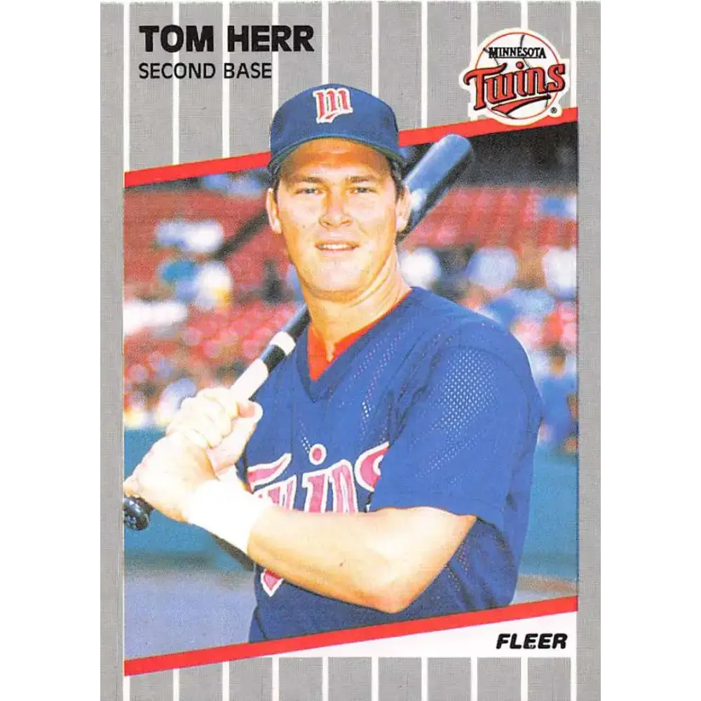 1989 Fleer #115 Tom Herr EX Excellent Minnesota Twins Baseball Card - Baseball Card Single