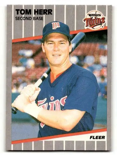 Tom Herr Minnesota Twins baseball card from 1989 Fleer series NM near mint