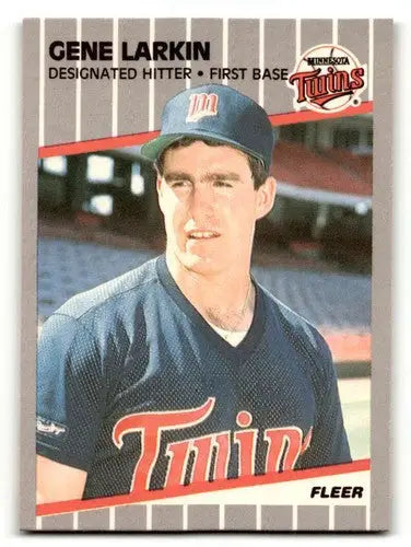 Gene Larkin Minnesota Twins baseball card with original gloss from 1989 Fleer #117
