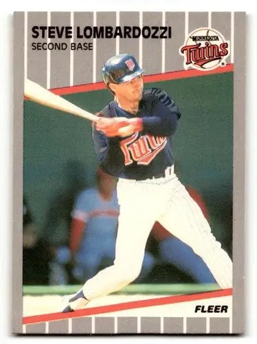 Original gloss 1989 Fleer Steve Lombardozzi Minnesota Twins baseball card image