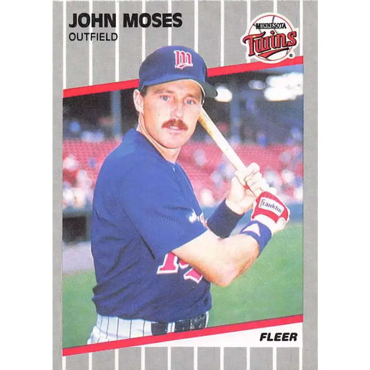 1989 Fleer #121b John Moses EX Excellent Minnesota Twins Baseball Card