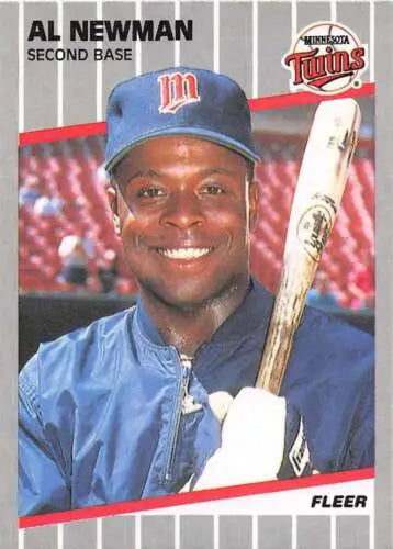 1989 Fleer #122 Al Newman Twins baseball card with original gloss and sports cards detail