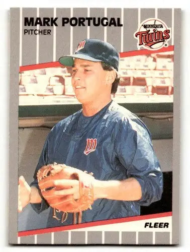 Original gloss Mark Portugal Minnesota Twins baseball card from 1989 Fleer #123