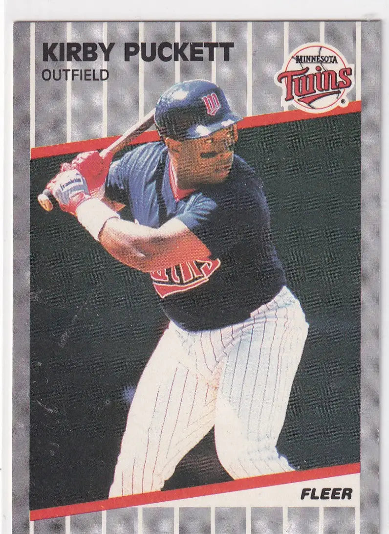 1989 FLEER #124 KIRBY PUCKETT- MINNESOTA TWINS - Baseball Card Single