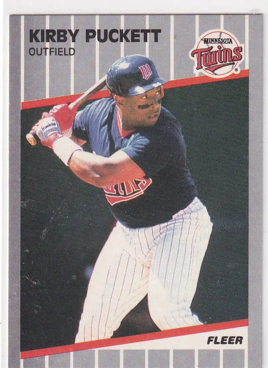 1989 FLEER #124 KIRBY PUCKETT- MINNESOTA TWINS - Baseball Card Single