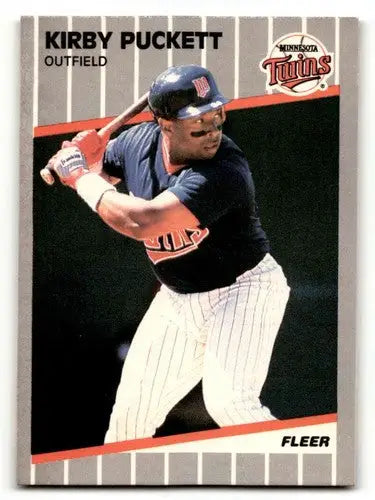 Kirby Puckett Minnesota baseball card from 1989 Fleer #124 Minnesota Twins