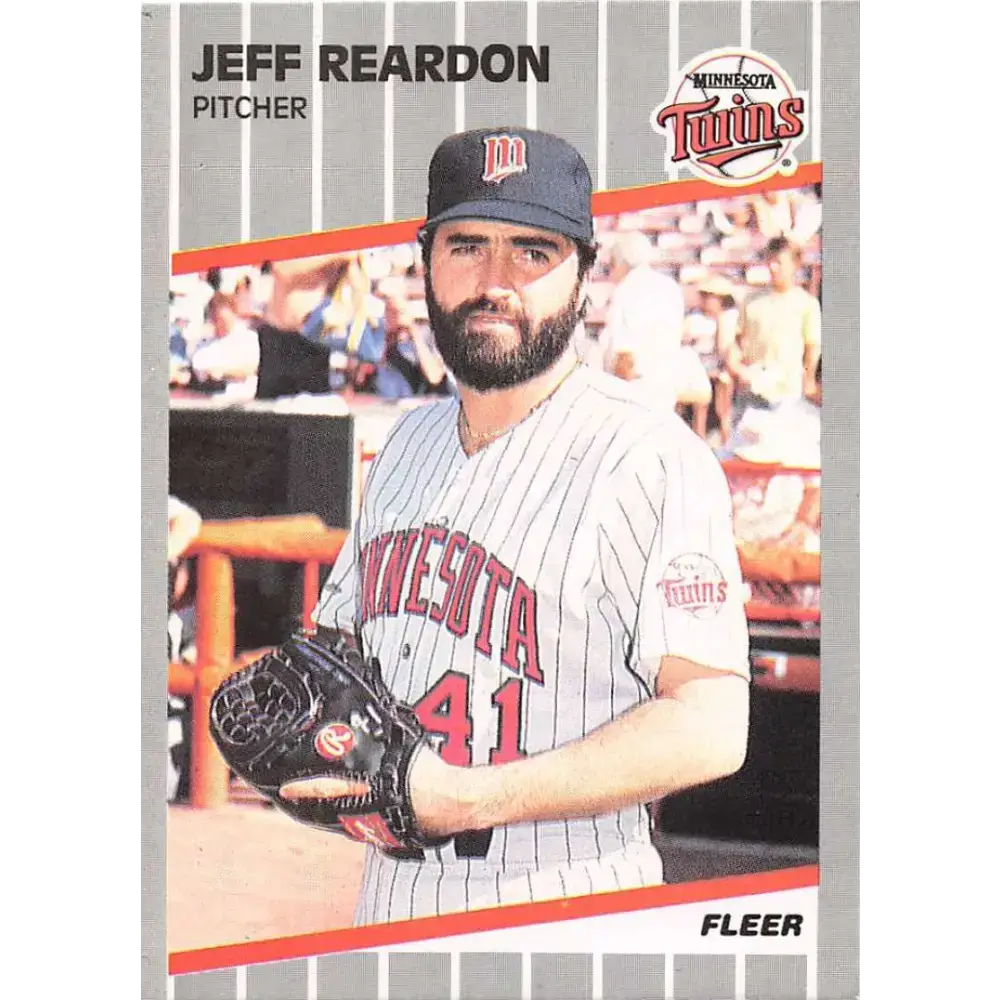 1989 Fleer #125 Jeff Reardon EX Excellent Minnesota Twins Baseball Card - Baseball Card Single
