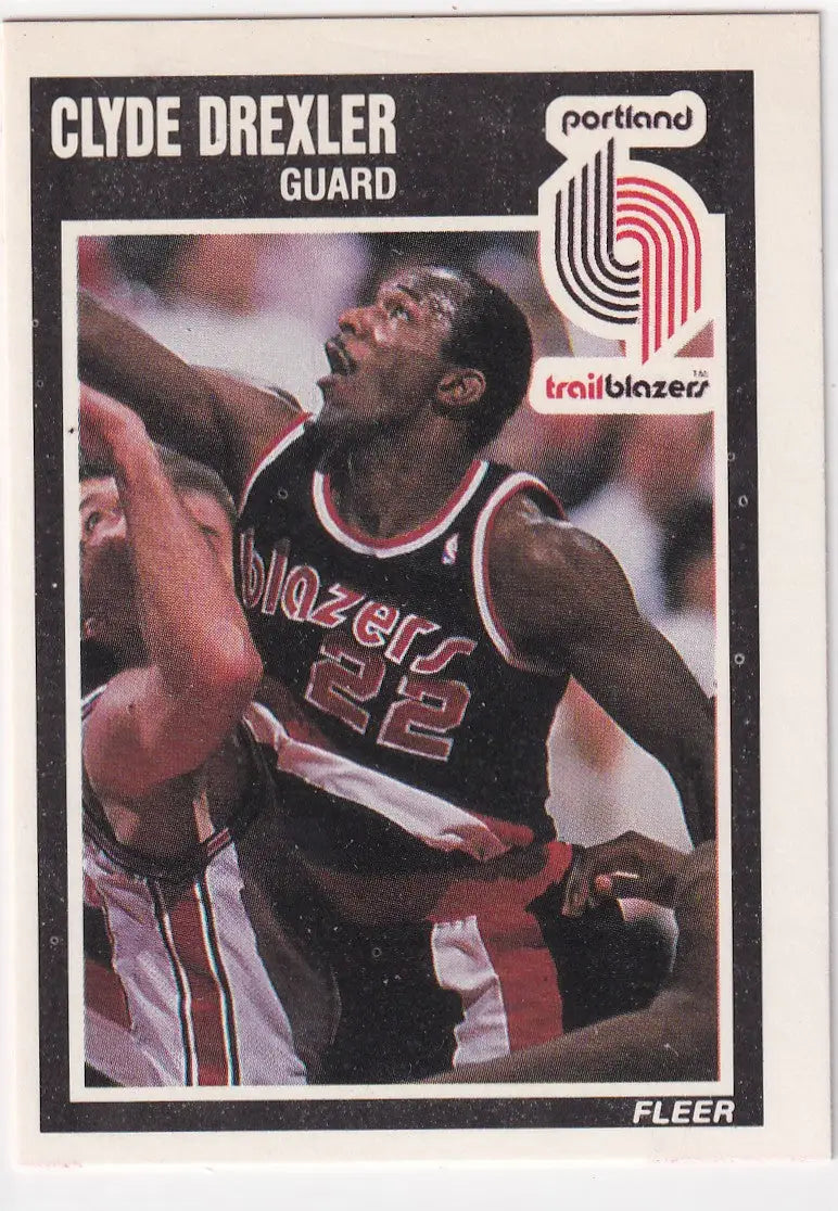 1989 FLEER #128 CLYDE DREXLER- PORTLAND TRAIL BLAZZERS - Basketball Card Single
