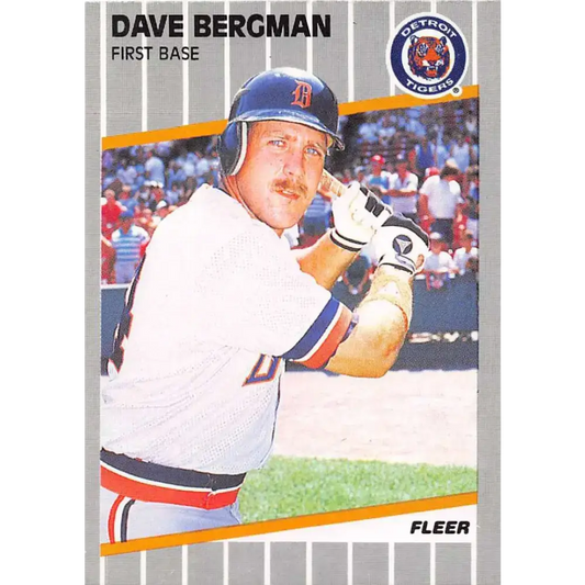 1989 Fleer #129 Dave Bergman EX Excellent Detroit Tigers Baseball Card