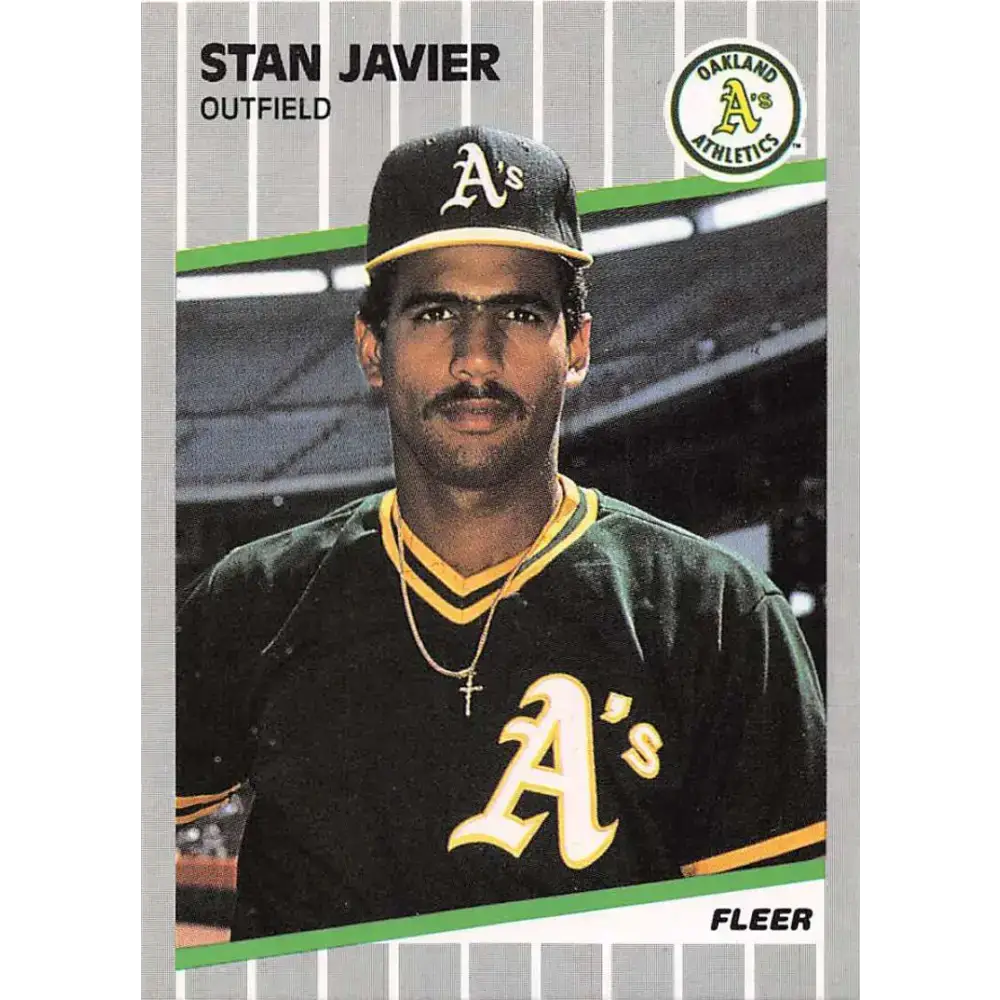 1989 Fleer #13 Stan Javier EX Excellent Oakland Athletics Baseball Card - Baseball Card Single