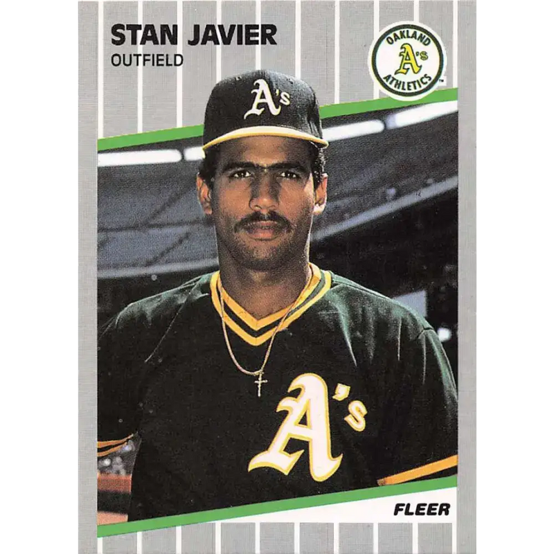1989 Fleer #13 Stan Javier EX Excellent Oakland Athletics Baseball Card - Baseball Card Single
