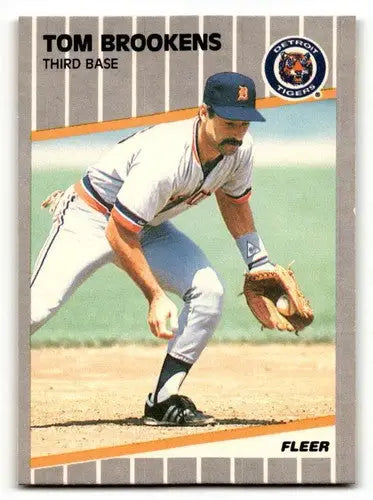 1989 Fleer Tom Brookens Detroit Tigers baseball card NM near mint condition