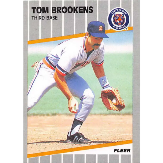 1989 Fleer #130b Tom Brookens EX Excellent Detroit Tigers Baseball Card