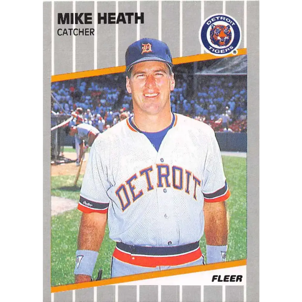 1989 Fleer #132b Mike Heath EX Excellent Detroit Tigers Baseball Card - Baseball Card Single
