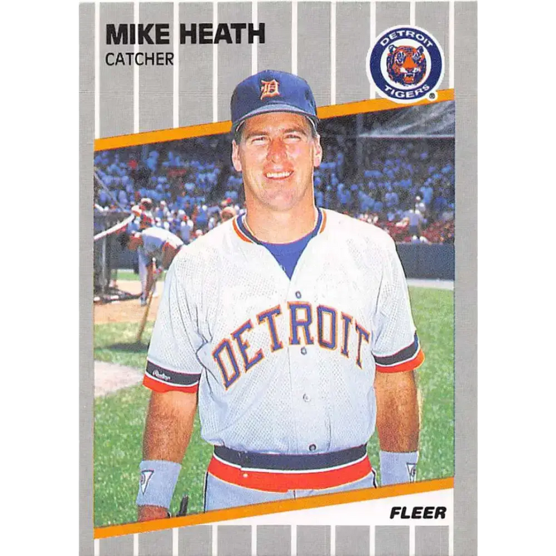 1989 Fleer #132b Mike Heath EX Excellent Detroit Tigers Baseball Card - Baseball Card Single
