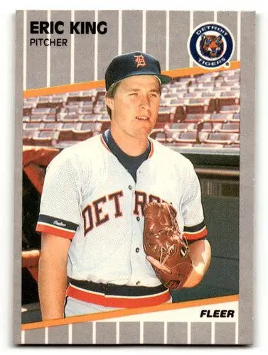 Eric King Detroit baseball card from 1989 Fleer #136 Detroit Tigers series