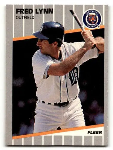 Original gloss Fred Lynn Detroit Tigers baseball card from 1989 Fleer #138
