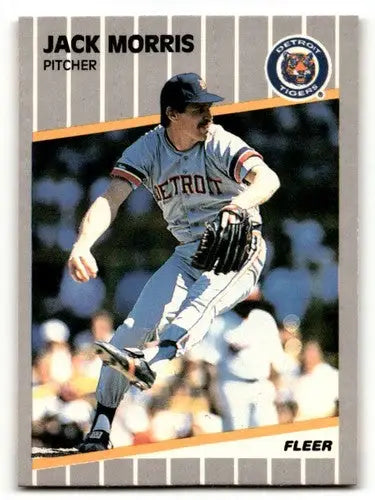 Jack Morris Detroit Tigers baseball card from 1989 Fleer series NM Near Mint