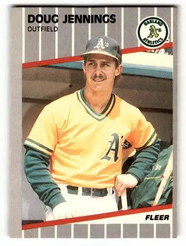1989 Fleer Doug Jennings Oakland Athletics baseball card in NM condition