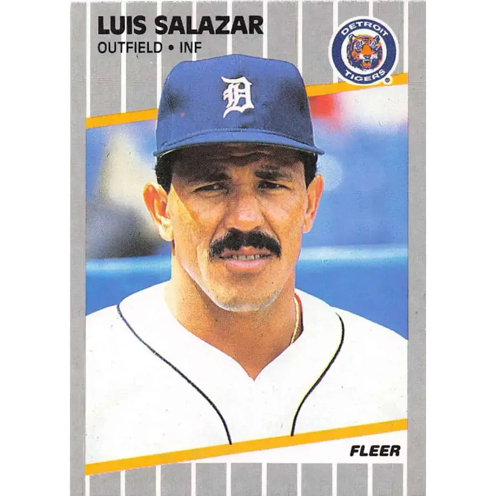 1989 Fleer #144 Luis Salazar EX Excellent Detroit Tigers Baseball Card - Baseball Card Single