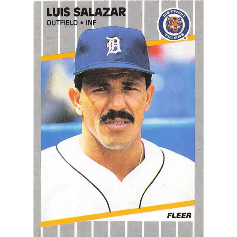 1989 Fleer #144 Luis Salazar EX Excellent Detroit Tigers Baseball Card - Baseball Card Single