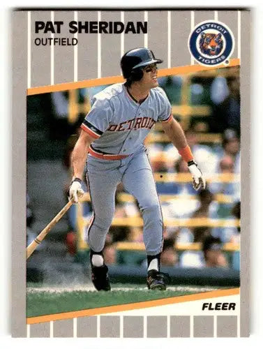 Original gloss Pat Sheridan Detroit Tigers baseball card from 1989 Fleer #146