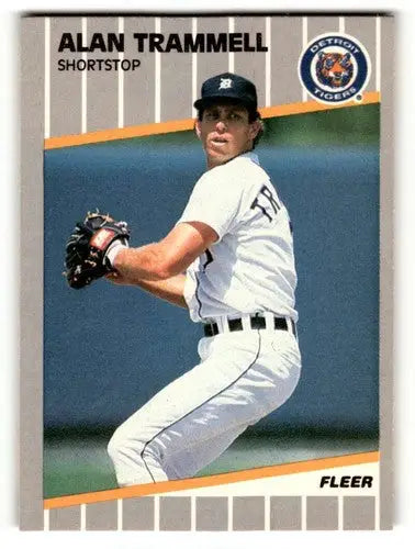 1989 Fleer Alan Trammell baseball card with original gloss, Detroit Tigers player