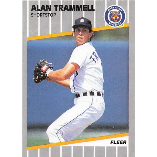 1989 Fleer #148 Alan Trammell EX Excellent Detroit Tigers Baseball Card