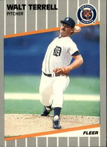 Original gloss Walt Terrell baseball card 1989 Fleer #149 NM-MT Tigers