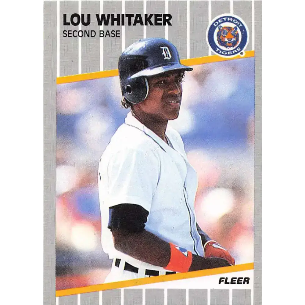 1989 Fleer #151 Lou Whitaker EX Excellent Detroit Tigers Baseball Card - Baseball Card Single