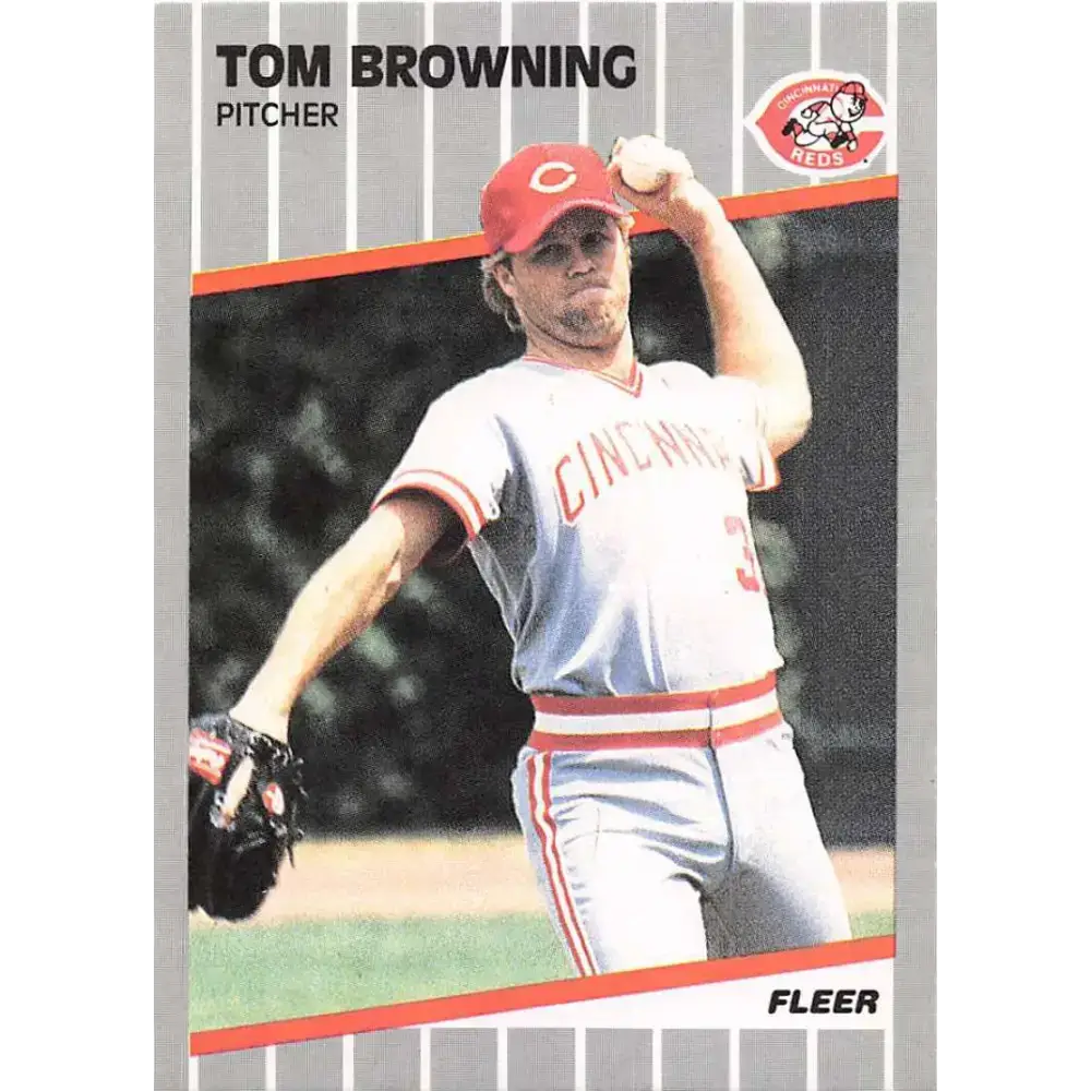 1989 Fleer #153 Tom Browning EX Excellent Cincinnati Reds Baseball Card - Baseball Card Single