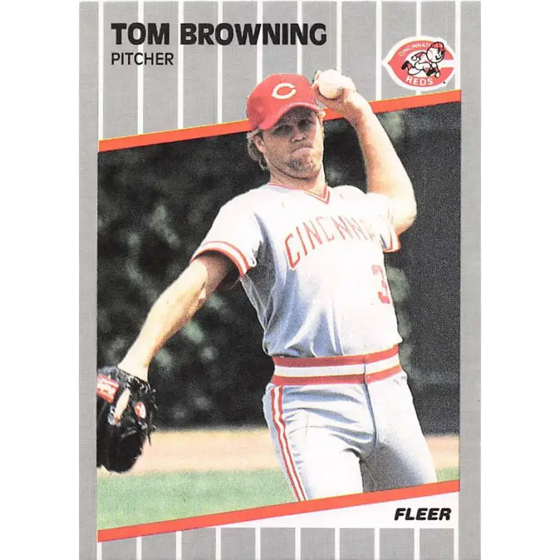 1989 Fleer #153 Tom Browning EX Excellent Cincinnati Reds Baseball Card - Baseball Card Single